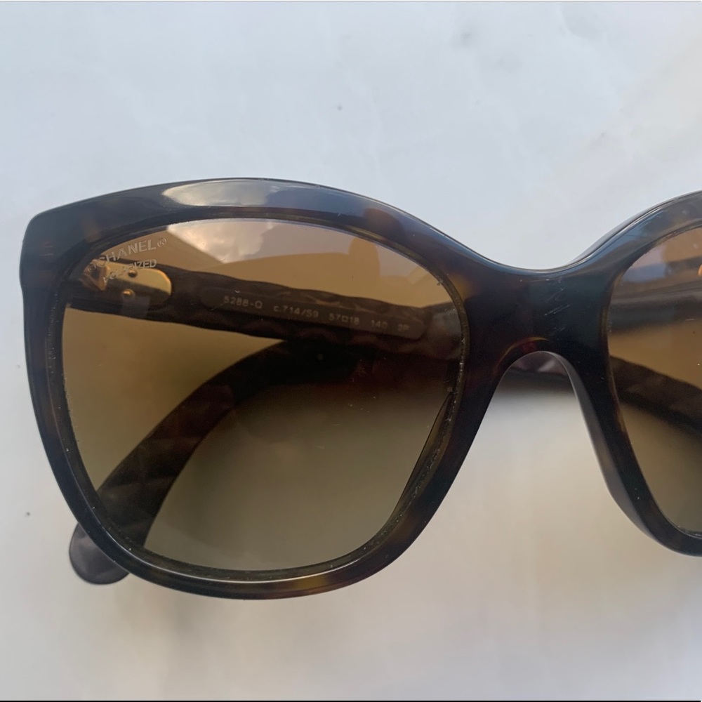 Chanel Tortoise Shell Sunglasses - image 1